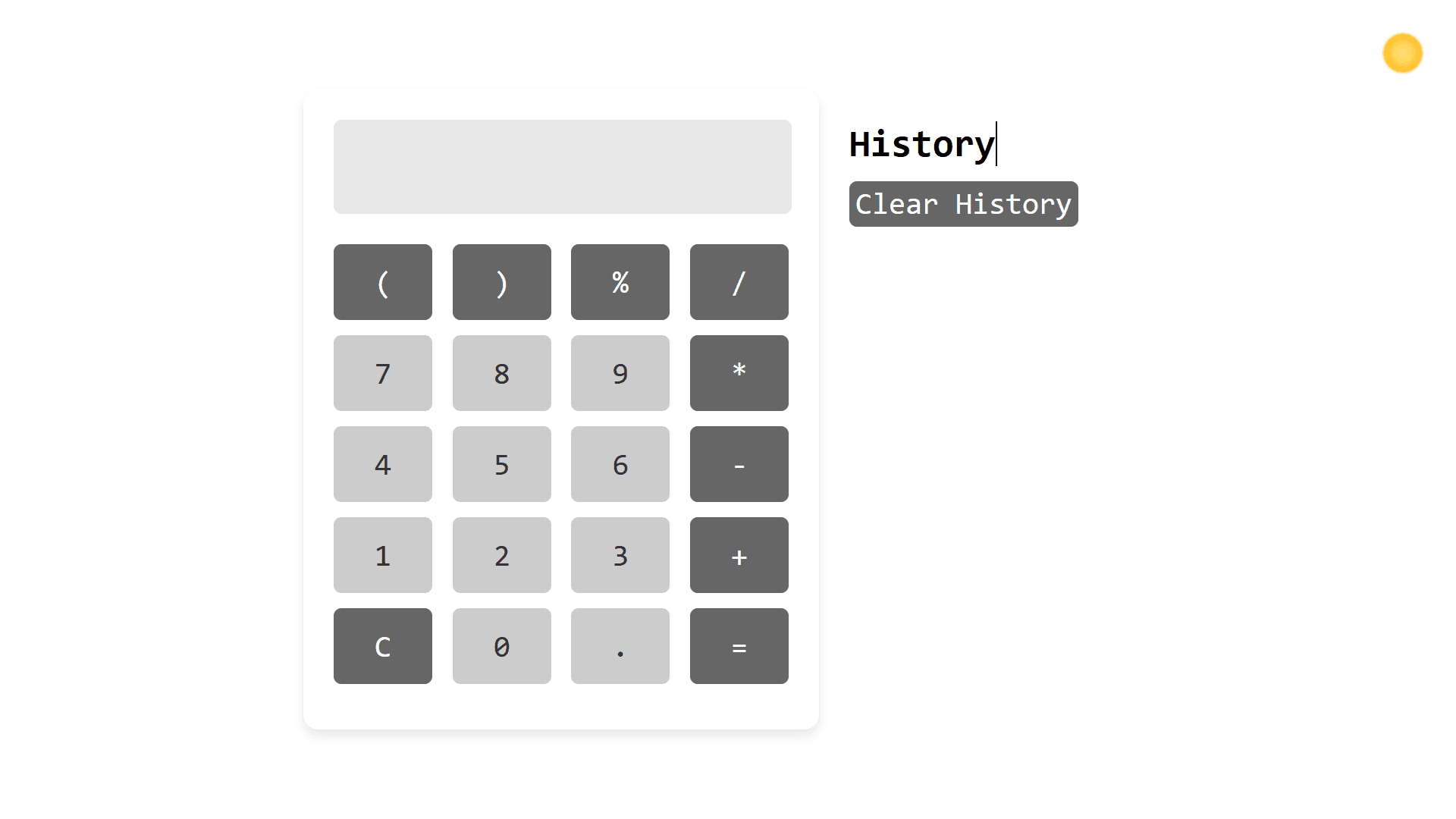 Calculator with theme toggle